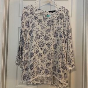 Papermoon Lavender and White Floral Blouse
